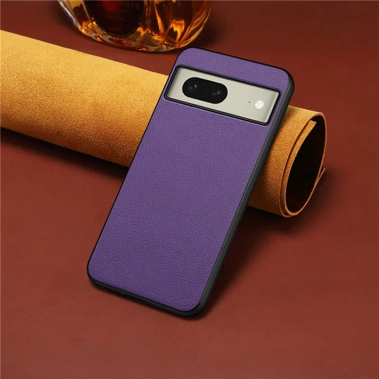For Google Pixel 8a Case Calf Texture PU Leather Coated PC+TPU Phone Cover