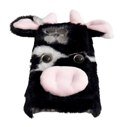 For Xiaomi Poco F6 Pro 5G / Redmi K70 5G / K70 Pro 5G TPU Case Cute Stylish Cows Ear Furry Phone Shell