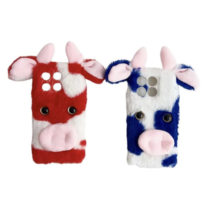 For Xiaomi Poco F6 Pro 5G / Redmi K70 5G / K70 Pro 5G TPU Case Cute Stylish Cows Ear Furry Phone Shell