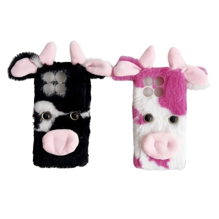 For Xiaomi Poco F6 Pro 5G / Redmi K70 5G / K70 Pro 5G TPU Case Cute Stylish Cows Ear Furry Phone Shell
