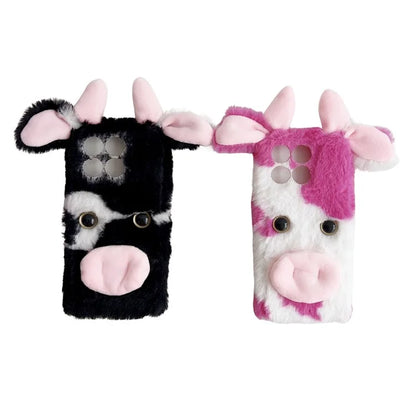 For Xiaomi Poco F6 Pro 5G / Redmi K70 5G / K70 Pro 5G TPU Case Cute Stylish Cows Ear Furry Phone Shell