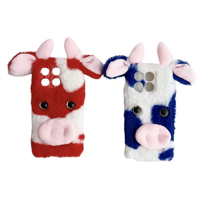 For Xiaomi Poco F6 Pro 5G / Redmi K70 5G / K70 Pro 5G TPU Case Cute Stylish Cows Ear Furry Phone Shell