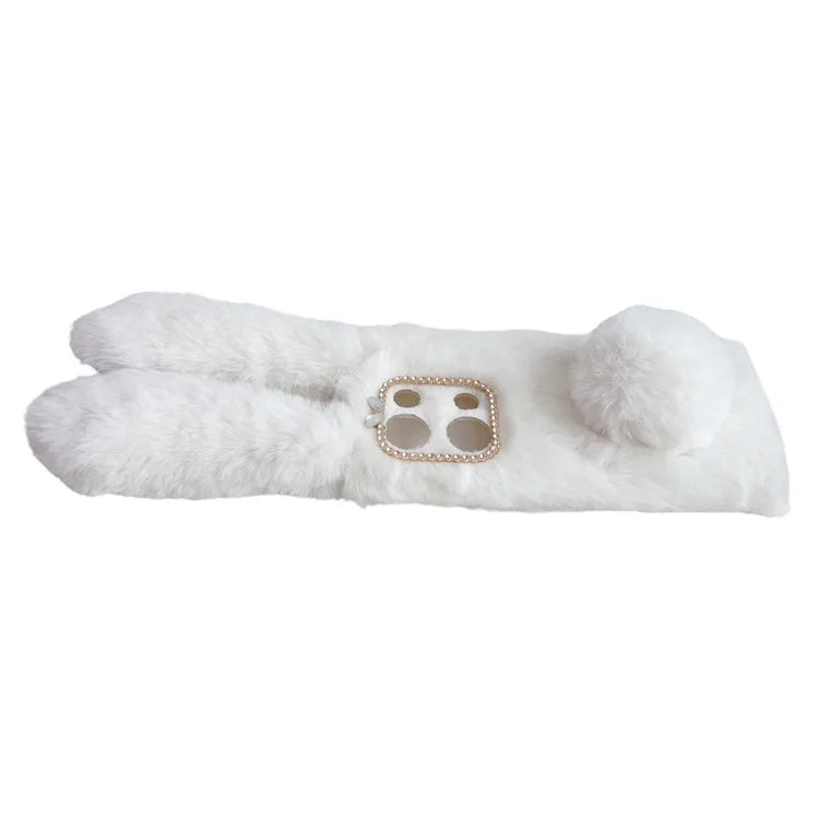 For Xiaomi Redmi Note 13 Pro 4G / Poco M6 Pro 4G TPU Case 3D Bunny Ears Furry Hairball Back Phone Cover