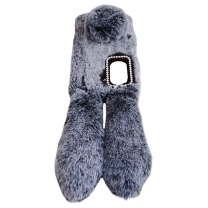 For Asus Zenfone 9 5G Phone Case Bunny Ears Furry Hairball Soft TPU Cover