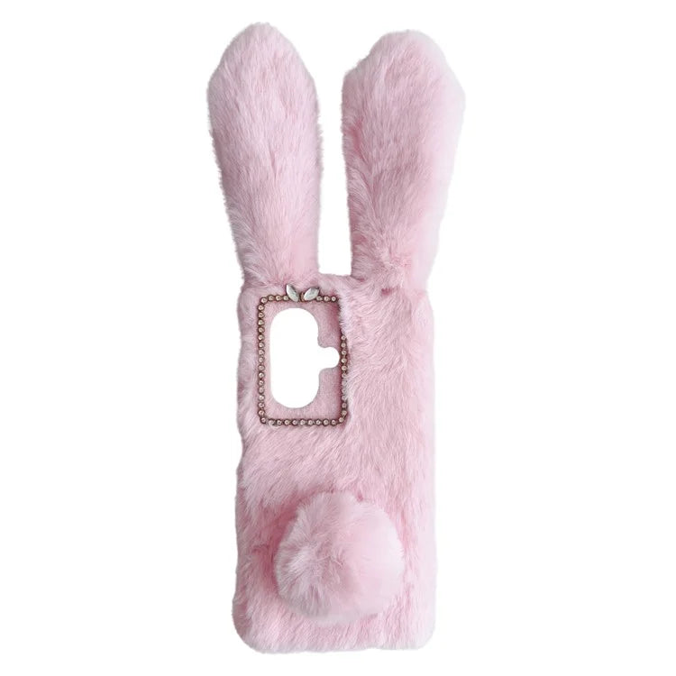 For OnePlus Nord CE3 5G Case Flexible TPU Bunny Ears Furry Hairball Phone Cover