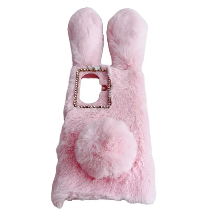 For OnePlus Nord CE3 5G Case Flexible TPU Bunny Ears Furry Hairball Phone Cover
