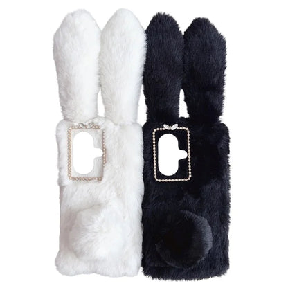 For OnePlus Nord CE3 5G Case Flexible TPU Bunny Ears Furry Hairball Phone Cover