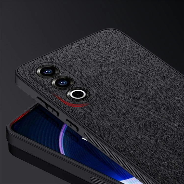 For OnePlus Ace 3V 5G Case Wood Texture Anti-scratch Leather+PC+TPU Back Cover