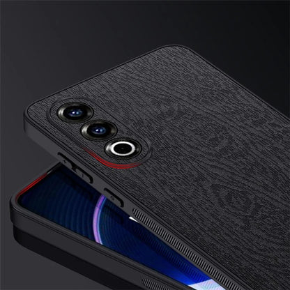 For OnePlus Ace 3V 5G Case Wood Texture Anti-scratch Leather+PC+TPU Back Cover
