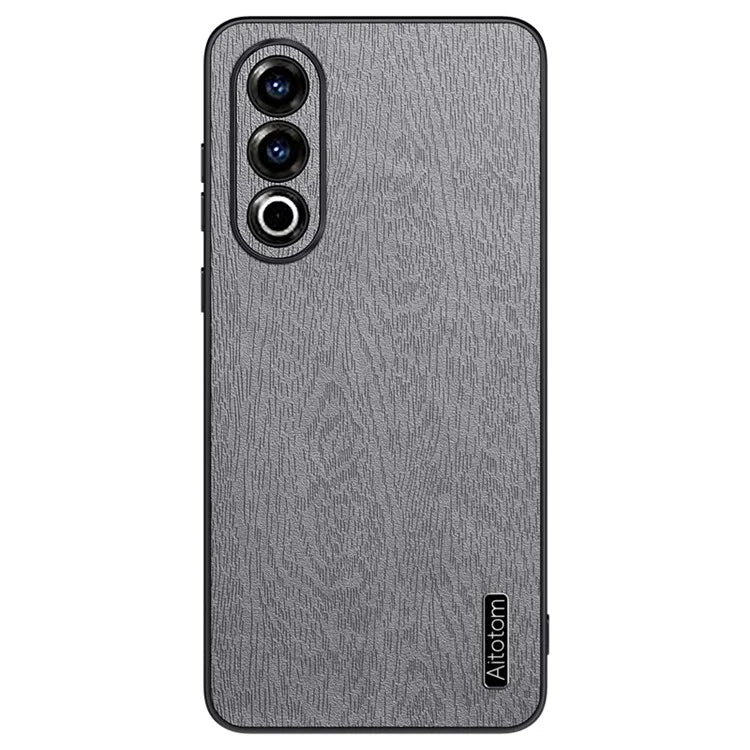 For OnePlus Ace 3V 5G Case Wood Texture Anti-scratch Leather+PC+TPU Back Cover