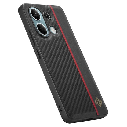 LC.IMEEKE For Xiaomi Redmi Note 13 4G Case Leather+TPU+EVA Cover Carbon Fiber Texture
