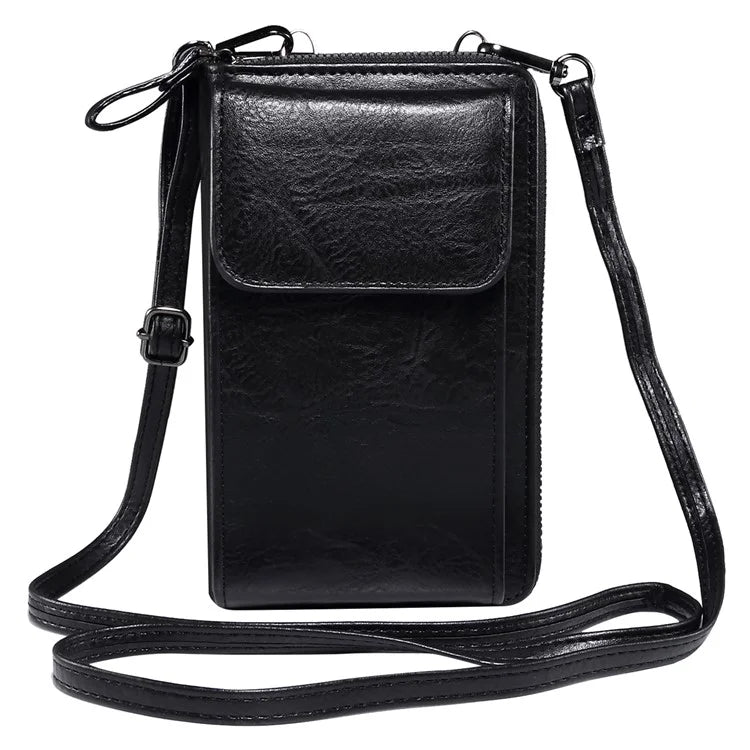 Crossbody Bag for 7.2-inch Phones and Below PU Leather Phone Shoulder Pouch