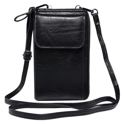 Crossbody Bag for 7.2-inch Phones and Below PU Leather Phone Shoulder Pouch