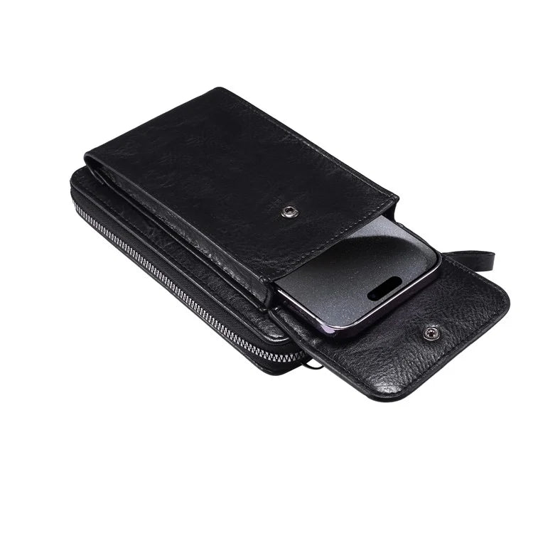 Crossbody Bag for 7.2-inch Phones and Below PU Leather Phone Shoulder Pouch