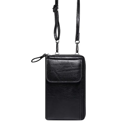 Crossbody Bag for 7.2-inch Phones and Below PU Leather Phone Shoulder Pouch