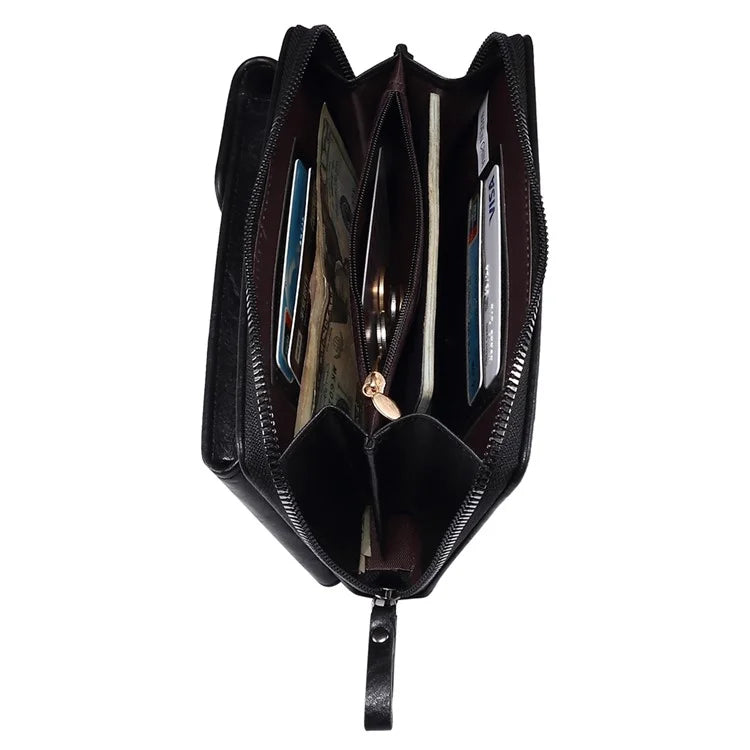 Crossbody Bag for 7.2-inch Phones and Below PU Leather Phone Shoulder Pouch