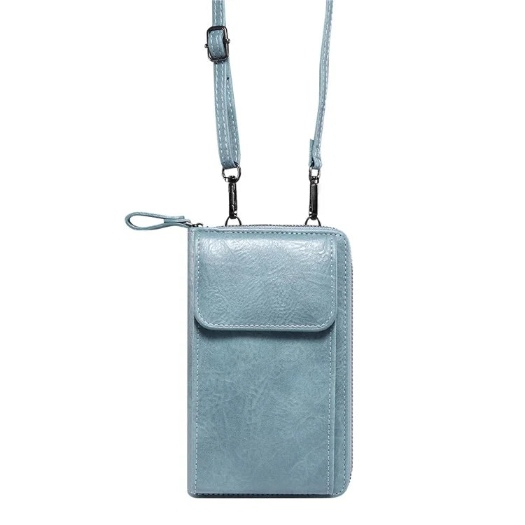 Crossbody Bag for 7.2-inch Phones and Below PU Leather Phone Shoulder Pouch