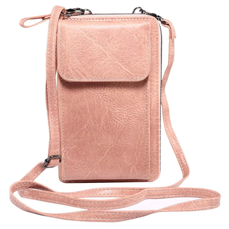 Crossbody Bag for 7.2-inch Phones and Below PU Leather Phone Shoulder Pouch