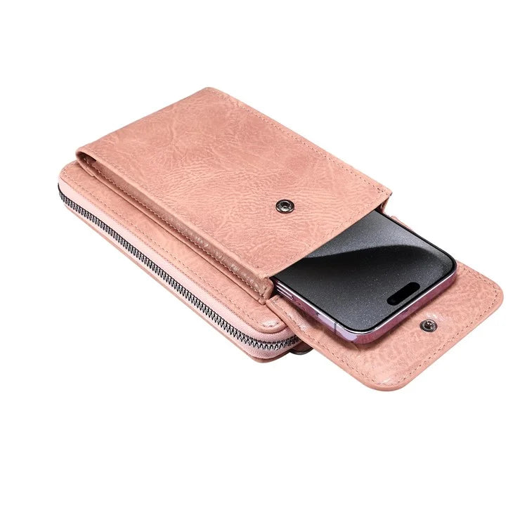Crossbody Bag for 7.2-inch Phones and Below PU Leather Phone Shoulder Pouch