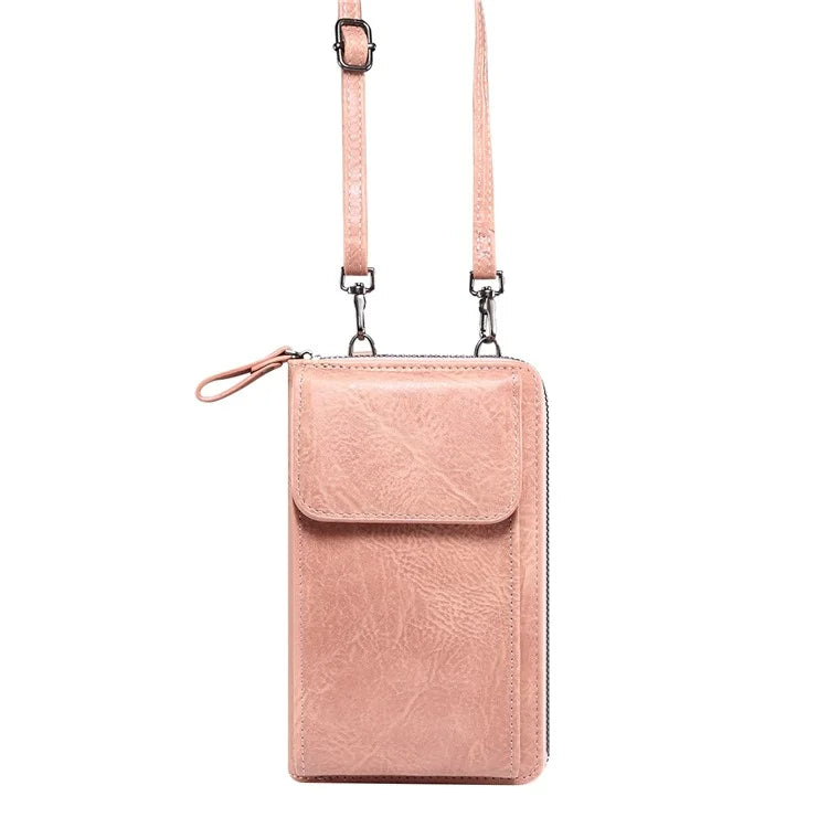 Crossbody Bag for 7.2-inch Phones and Below PU Leather Phone Shoulder Pouch
