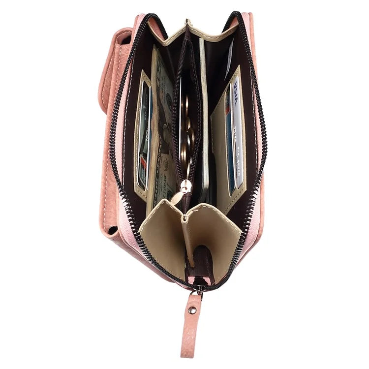Crossbody Bag for 7.2-inch Phones and Below PU Leather Phone Shoulder Pouch