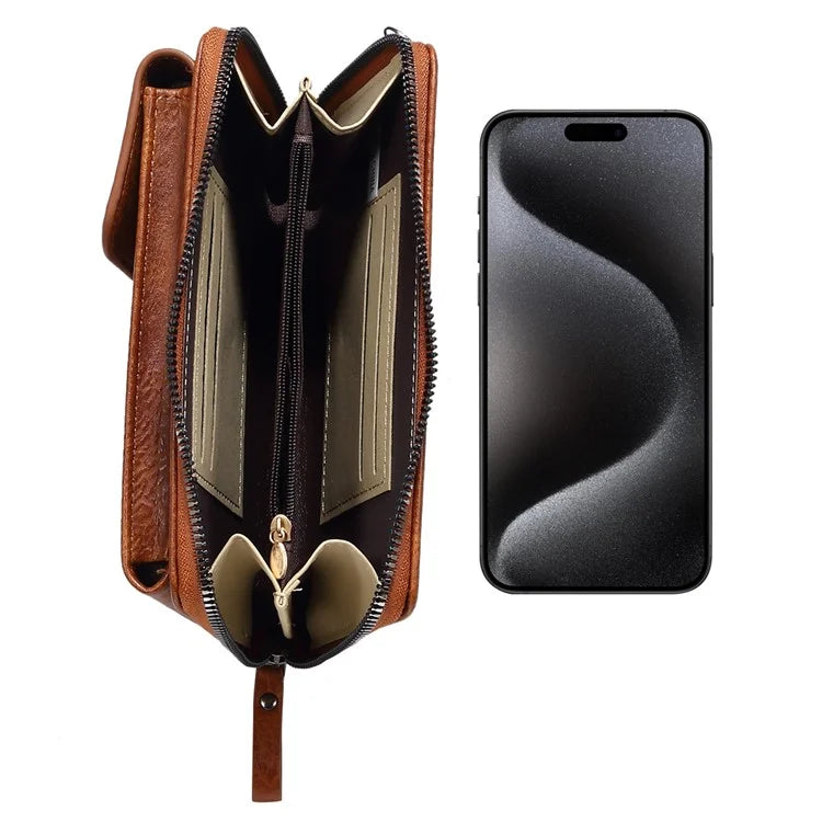 Crossbody Bag for 7.2-inch Phones and Below PU Leather Phone Shoulder Pouch