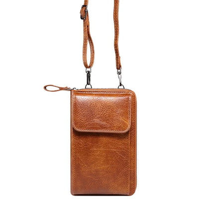 Crossbody Bag for 7.2-inch Phones and Below PU Leather Phone Shoulder Pouch