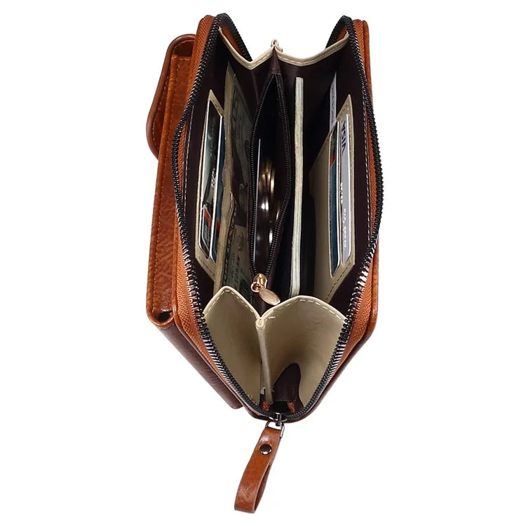 Crossbody Bag for 7.2-inch Phones and Below PU Leather Phone Shoulder Pouch