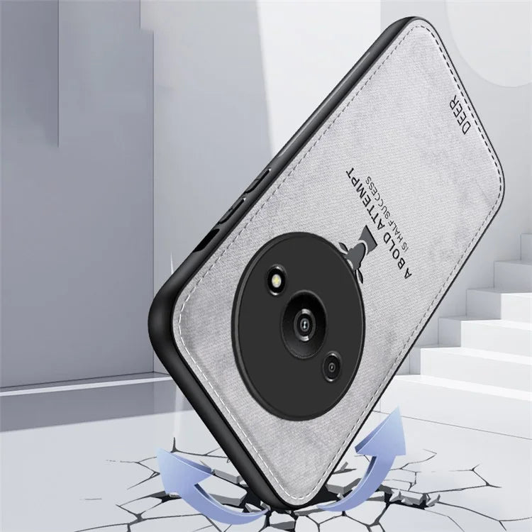 For Xiaomi Redmi A3 Case Deer Pattern PU Leather Coated PC+TPU Phone Back Cover
