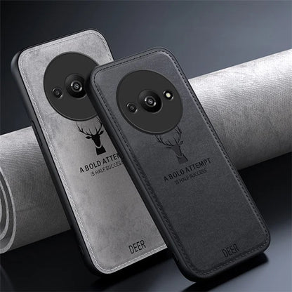 For Xiaomi Redmi A3 Case Deer Pattern PU Leather Coated PC+TPU Phone Back Cover