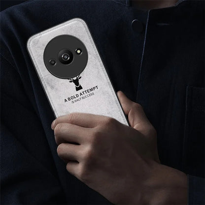 For Xiaomi Redmi A3 Case Deer Pattern PU Leather Coated PC+TPU Phone Back Cover