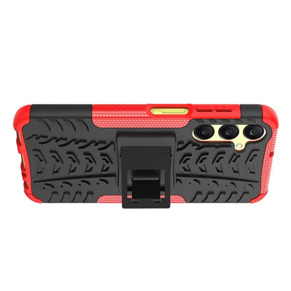 For Samsung Galaxy A25 5G (Global) (161.0 x 76.5 x 8.3mm) Case PC+TPU 2-in-1 Tire Texture Cover with Kickstand
