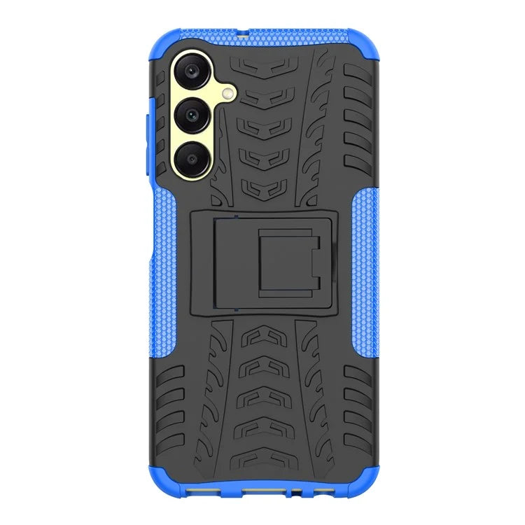 For Samsung Galaxy A25 5G (Global) (161.0 x 76.5 x 8.3mm) Case PC+TPU 2-in-1 Tire Texture Cover with Kickstand