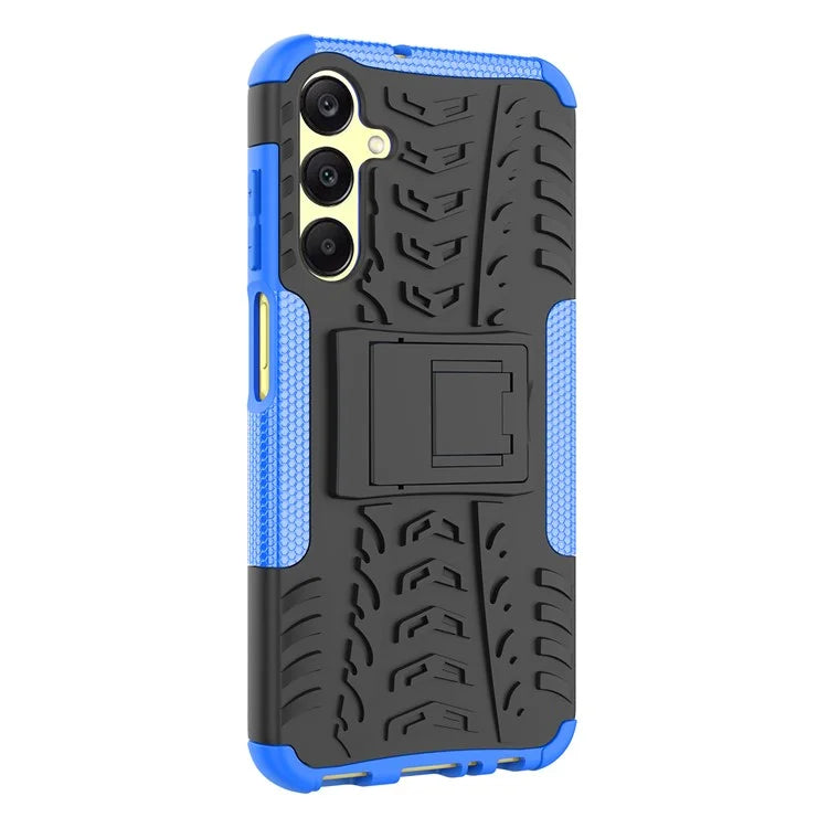 For Samsung Galaxy A25 5G (Global) (161.0 x 76.5 x 8.3mm) Case PC+TPU 2-in-1 Tire Texture Cover with Kickstand