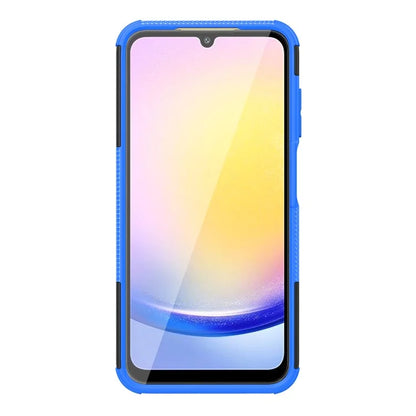 For Samsung Galaxy A25 5G (Global) (161.0 x 76.5 x 8.3mm) Case PC+TPU 2-in-1 Tire Texture Cover with Kickstand