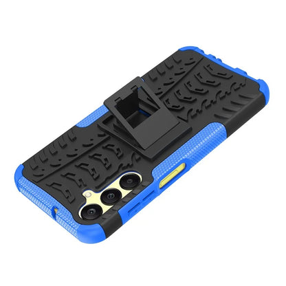 For Samsung Galaxy A25 5G (Global) (161.0 x 76.5 x 8.3mm) Case PC+TPU 2-in-1 Tire Texture Cover with Kickstand