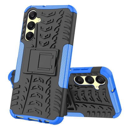 For Samsung Galaxy A25 5G (Global) (161.0 x 76.5 x 8.3mm) Case PC+TPU 2-in-1 Tire Texture Cover with Kickstand