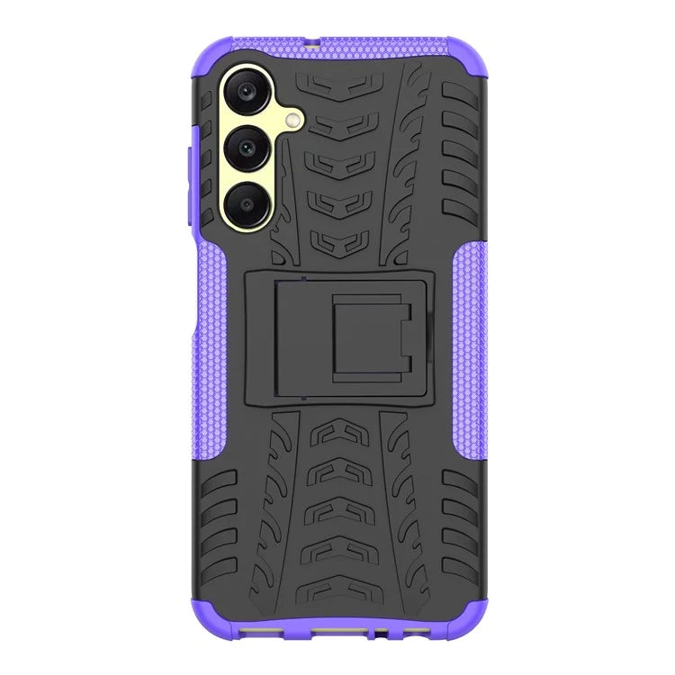 For Samsung Galaxy A25 5G (Global) (161.0 x 76.5 x 8.3mm) Case PC+TPU 2-in-1 Tire Texture Cover with Kickstand