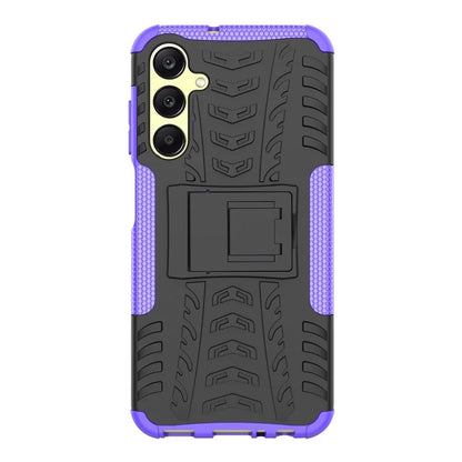 For Samsung Galaxy A25 5G (Global) (161.0 x 76.5 x 8.3mm) Case PC+TPU 2-in-1 Tire Texture Cover with Kickstand