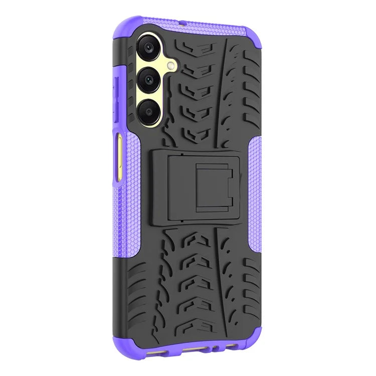 For Samsung Galaxy A25 5G (Global) (161.0 x 76.5 x 8.3mm) Case PC+TPU 2-in-1 Tire Texture Cover with Kickstand