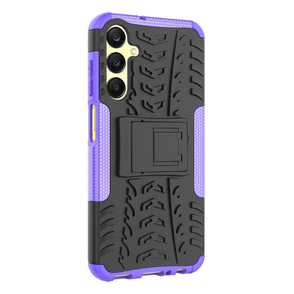 For Samsung Galaxy A25 5G (Global) (161.0 x 76.5 x 8.3mm) Case PC+TPU 2-in-1 Tire Texture Cover with Kickstand