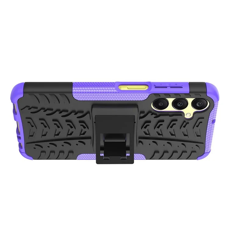 For Samsung Galaxy A25 5G (Global) (161.0 x 76.5 x 8.3mm) Case PC+TPU 2-in-1 Tire Texture Cover with Kickstand