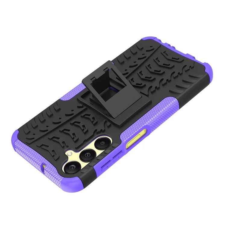 For Samsung Galaxy A25 5G (Global) (161.0 x 76.5 x 8.3mm) Case PC+TPU 2-in-1 Tire Texture Cover with Kickstand