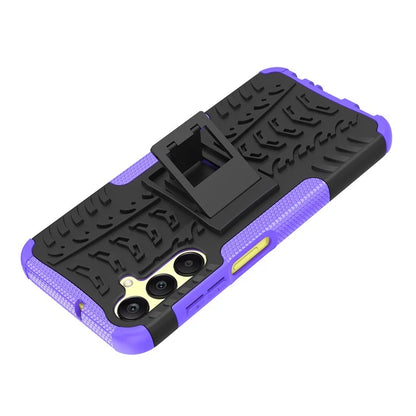 For Samsung Galaxy A25 5G (Global) (161.0 x 76.5 x 8.3mm) Case PC+TPU 2-in-1 Tire Texture Cover with Kickstand
