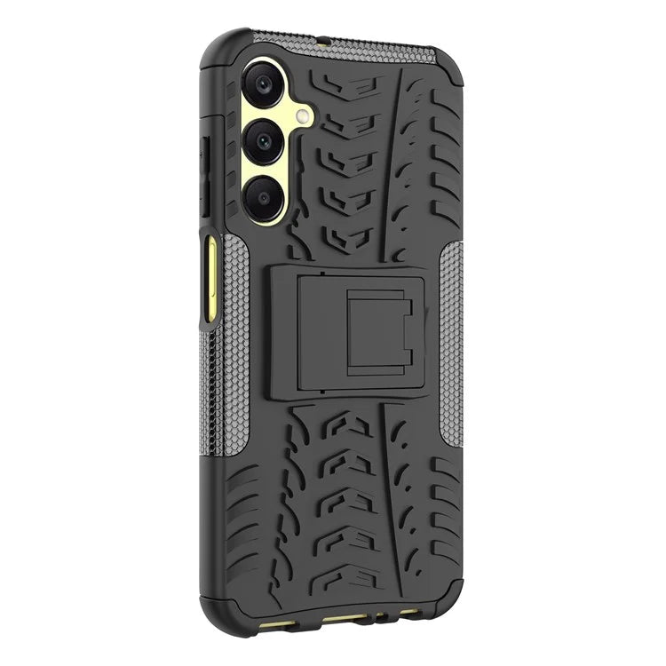 For Samsung Galaxy A25 5G (Global) (161.0 x 76.5 x 8.3mm) Case PC+TPU 2-in-1 Tire Texture Cover with Kickstand