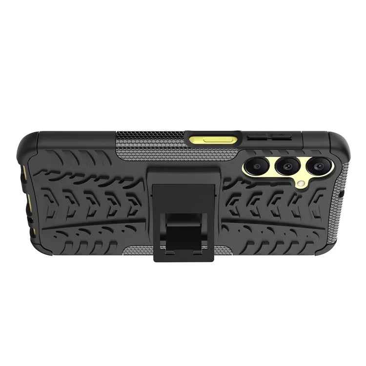 For Samsung Galaxy A25 5G (Global) (161.0 x 76.5 x 8.3mm) Case PC+TPU 2-in-1 Tire Texture Cover with Kickstand