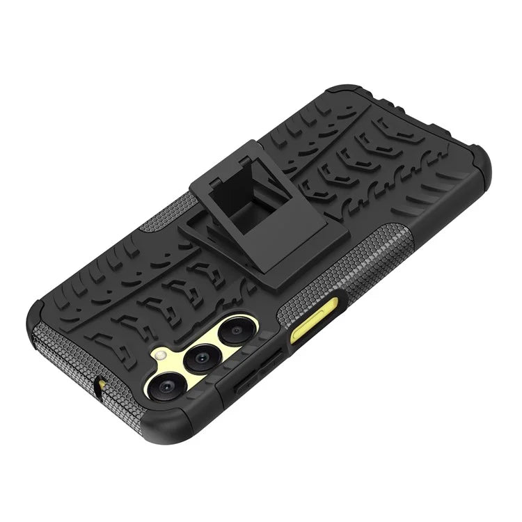 For Samsung Galaxy A25 5G (Global) (161.0 x 76.5 x 8.3mm) Case PC+TPU 2-in-1 Tire Texture Cover with Kickstand