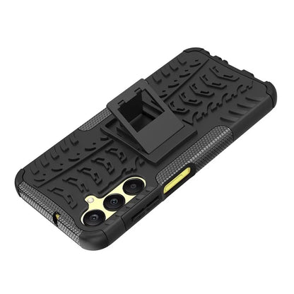For Samsung Galaxy A25 5G (Global) (161.0 x 76.5 x 8.3mm) Case PC+TPU 2-in-1 Tire Texture Cover with Kickstand