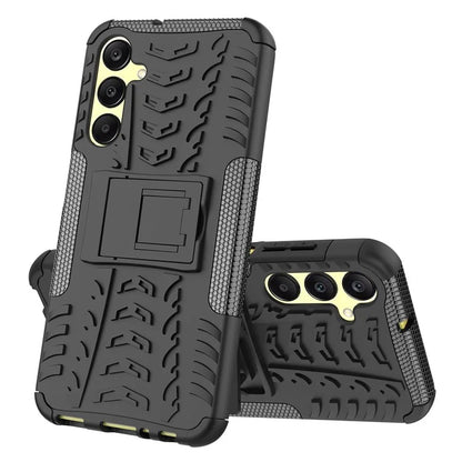For Samsung Galaxy A25 5G (Global) (161.0 x 76.5 x 8.3mm) Case PC+TPU 2-in-1 Tire Texture Cover with Kickstand