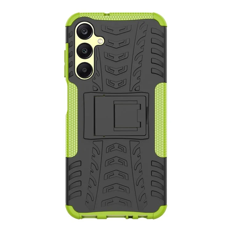 For Samsung Galaxy A25 5G (Global) (161.0 x 76.5 x 8.3mm) Case PC+TPU 2-in-1 Tire Texture Cover with Kickstand